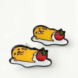 Kawaii Lazy Egg Gudetama Earrings Tomato